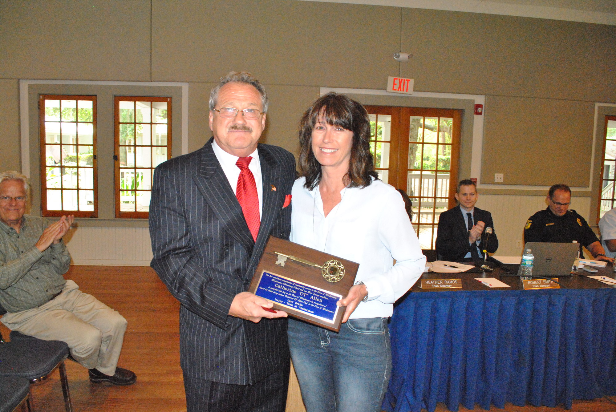Catherine Allen received a key to the town for her outstanding contributions.