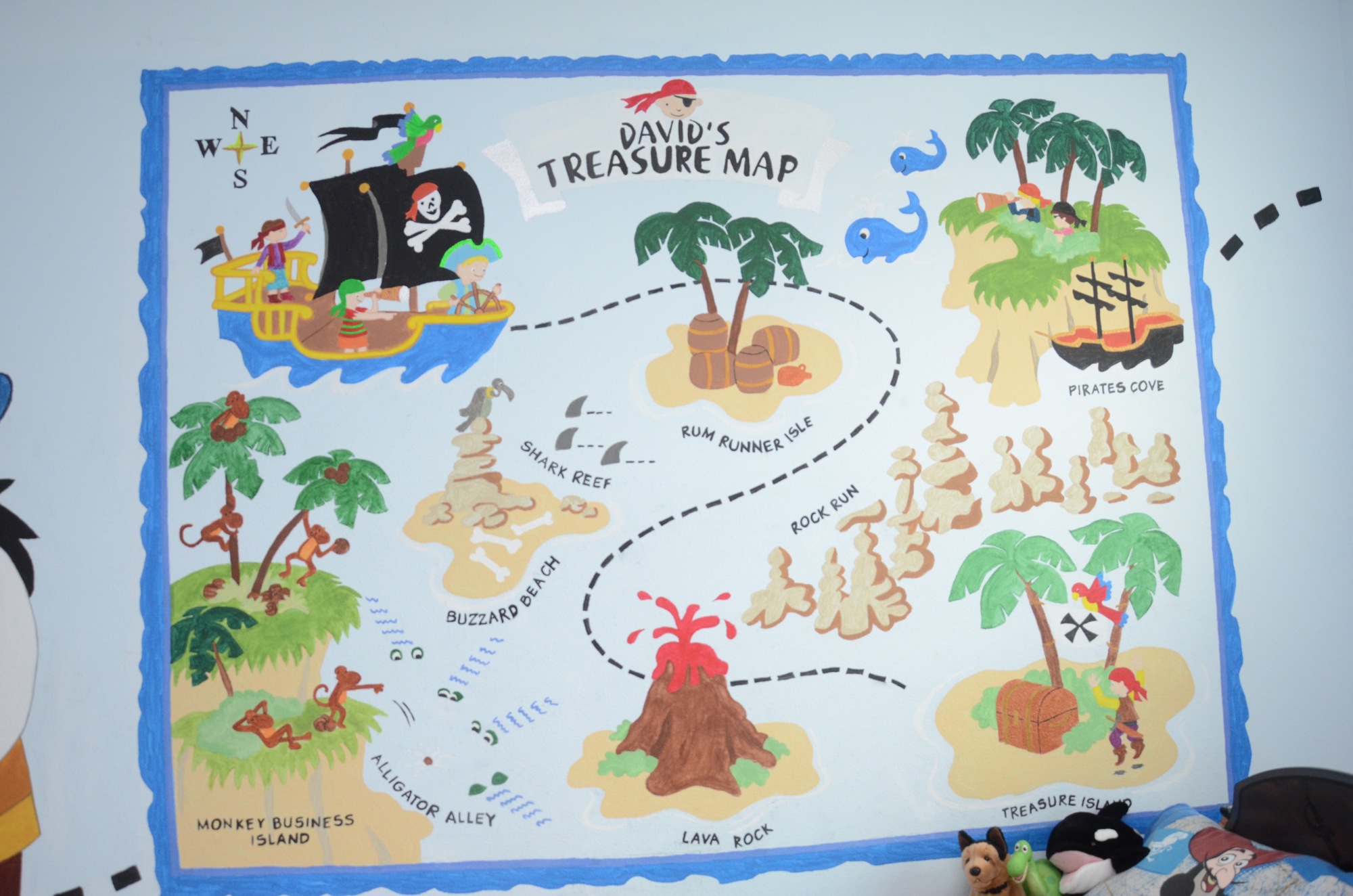 Stephanie Cooper created this treasure map for her son’s wall. 