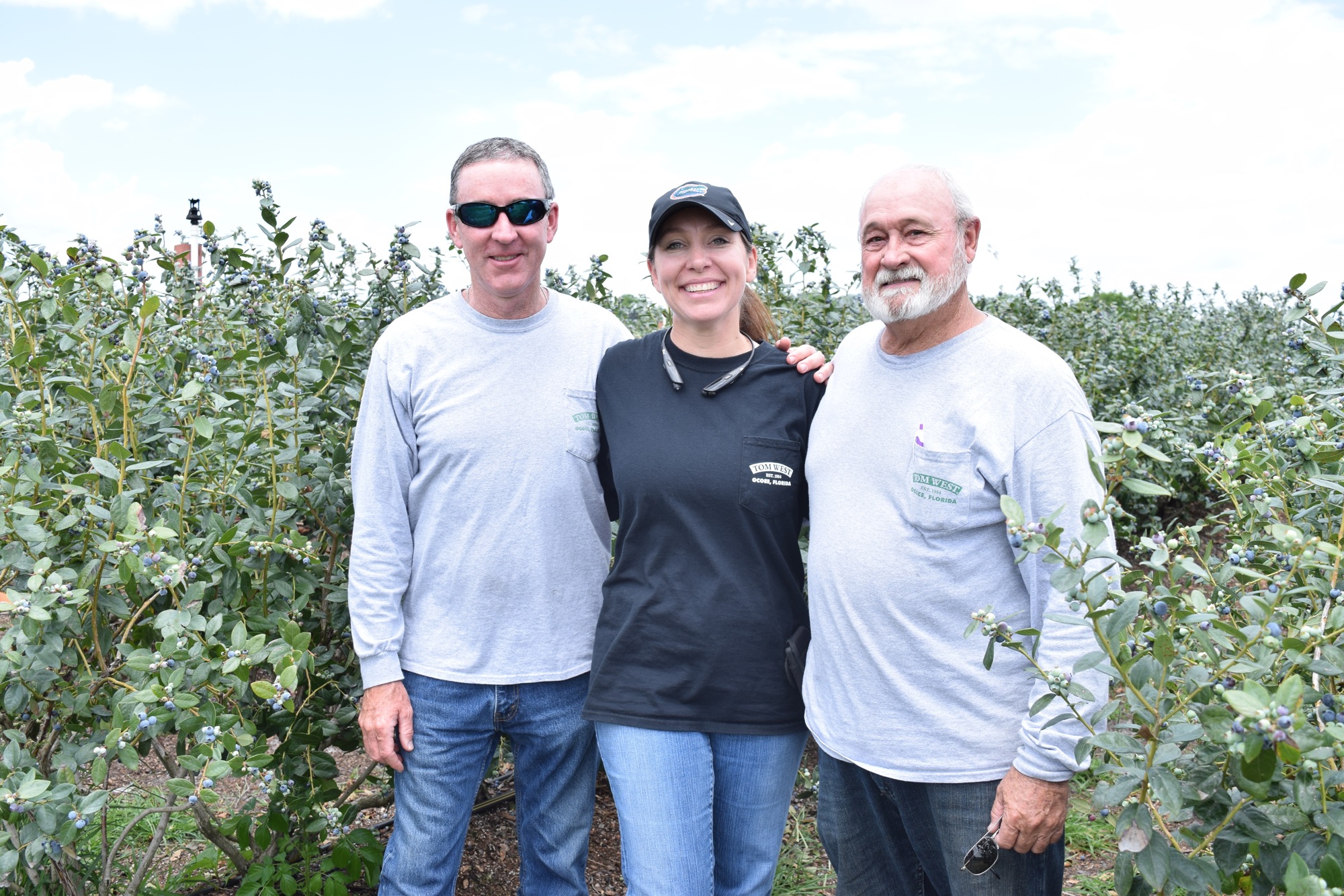 Scott West (grandson of Tom West), Stacy Williams and Gene Laird all help run Tom West Blueberries in Ocoee.