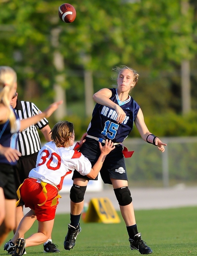 Hannah Schaible helped lead the Dr. Phillips flag football team to a state title in 2011. Photo by Dave Jester.