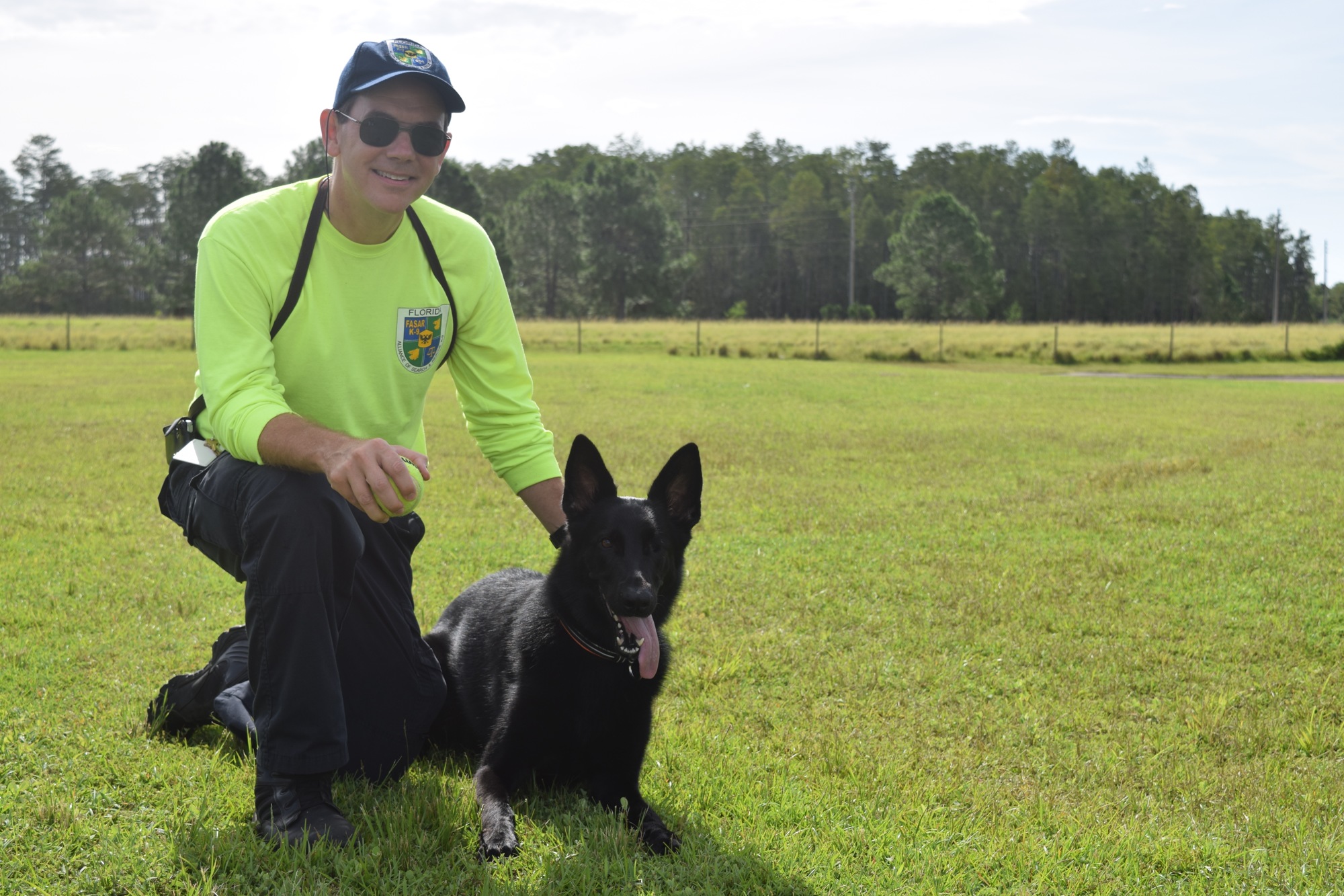 Matt FitzGibbon and his certified human-remains-detection dog, Vesper, work with the Florida Alliance of Search and Rescue K-9.