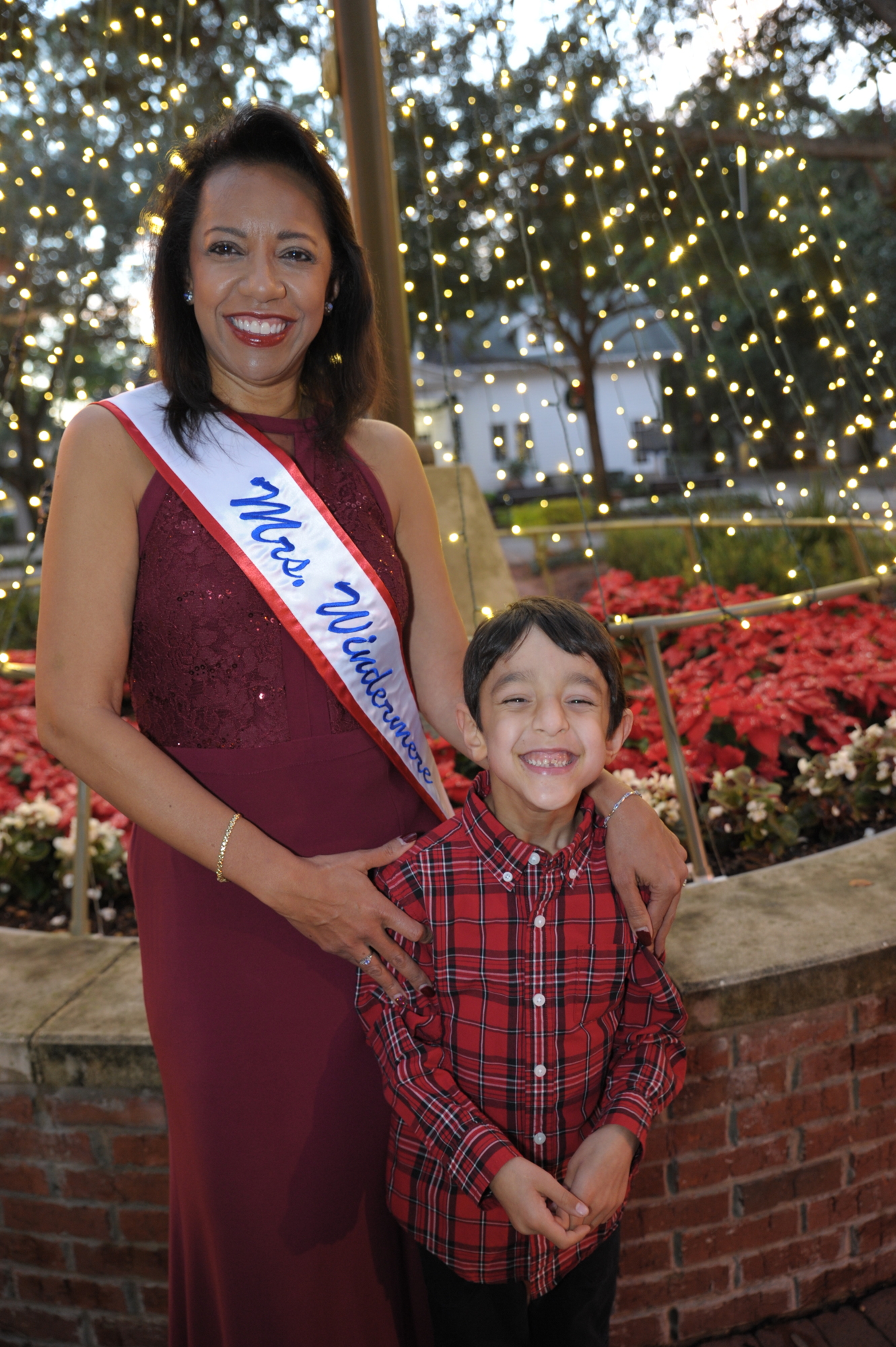 Rosie Moore, who was crowned Mrs. Windermere, poses with her son, Kaleb.