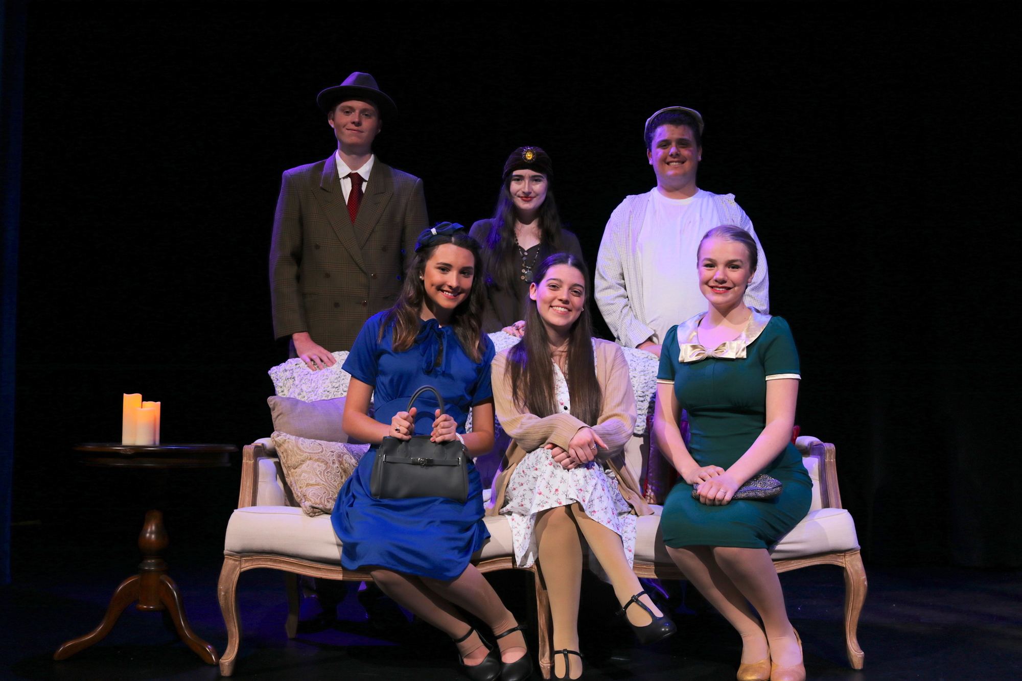 “The Medium” features a cast of six characters. Front row, from left: Maria Gullesserian, Sophia Bresciani, and Alex Sheffield. Back row, from left: Harry Sandbrook, Hannah Nagle, Cole Jackson.
