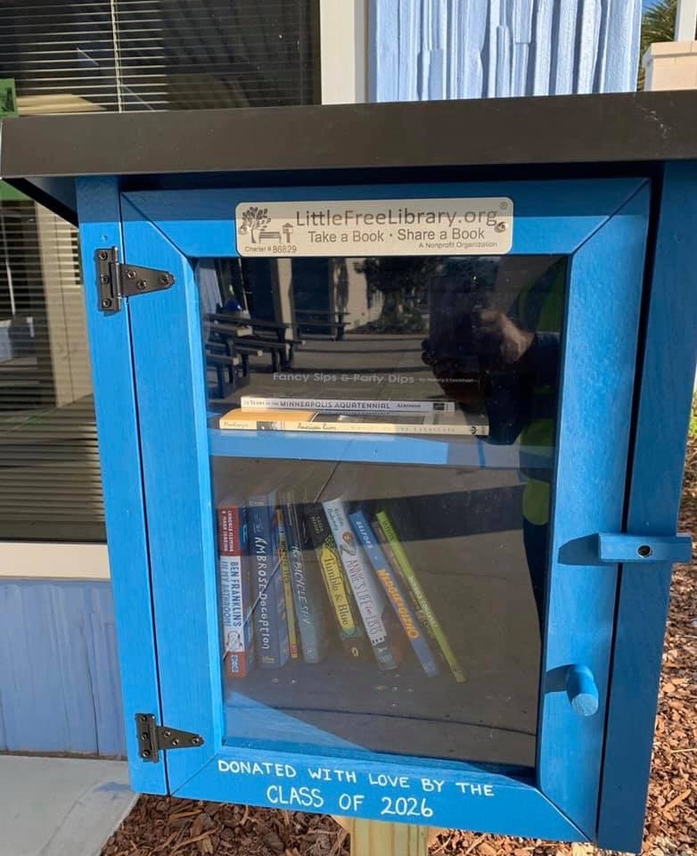 Keene's Crossing Elementary posted this photo of its new Little Free Library on Facebook.
