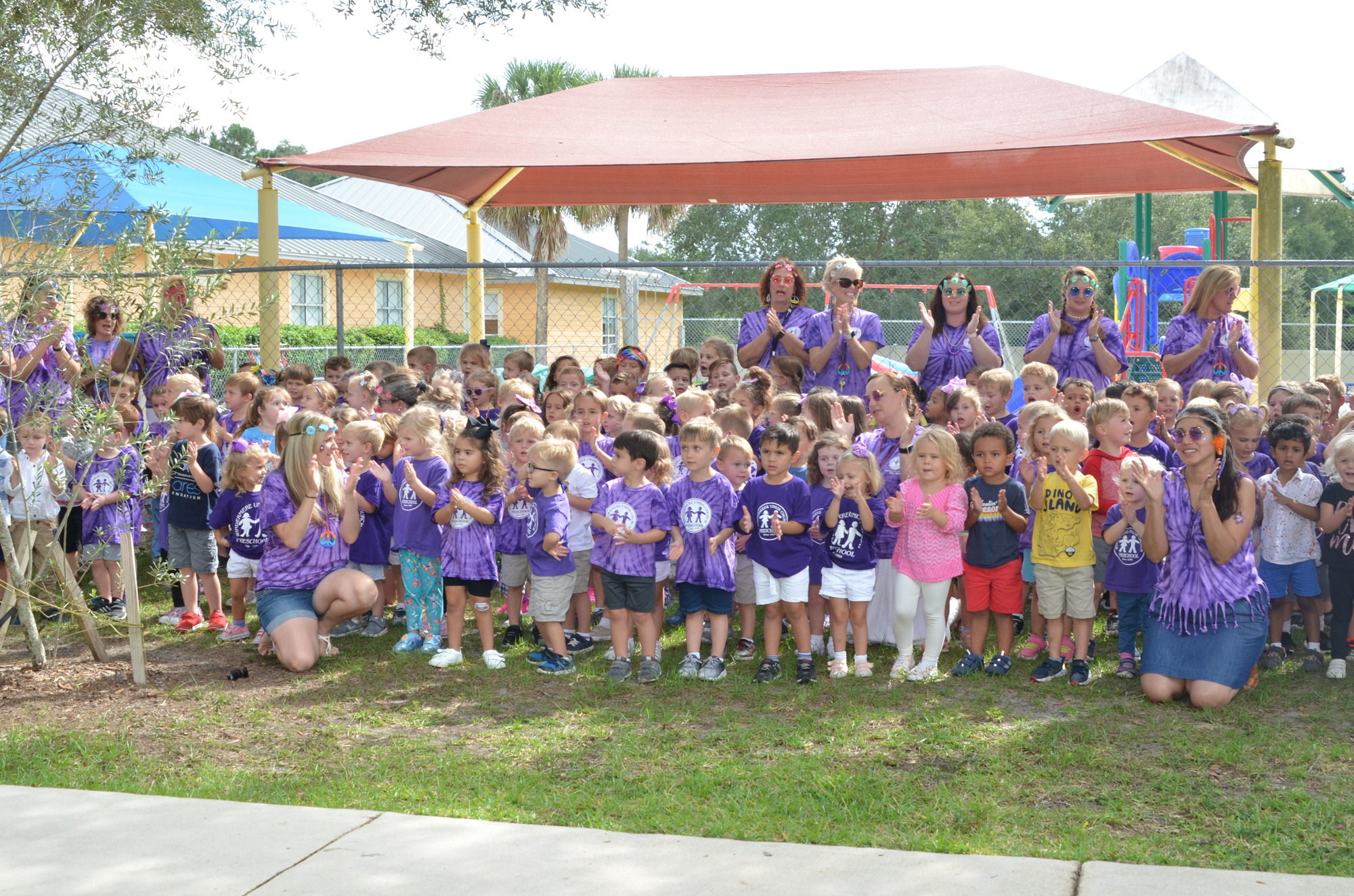 The celebration at Windermere Union Preschool included lively singing from the students.