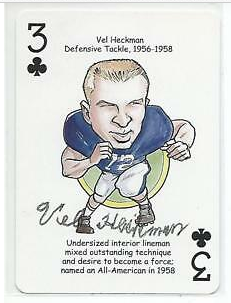 Vel Heckman was named to the All-American team in 1958 and received his own collector card.