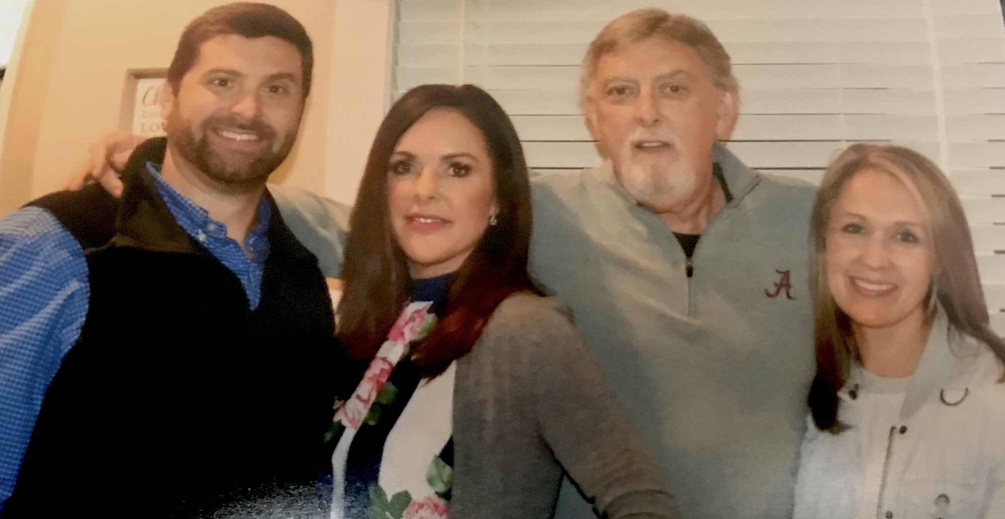 April Ciarlone, second from left, has even more to love: her brother, Chase Oldham, left; her father, Barry Oldham; and her sister, Alicia Neely.