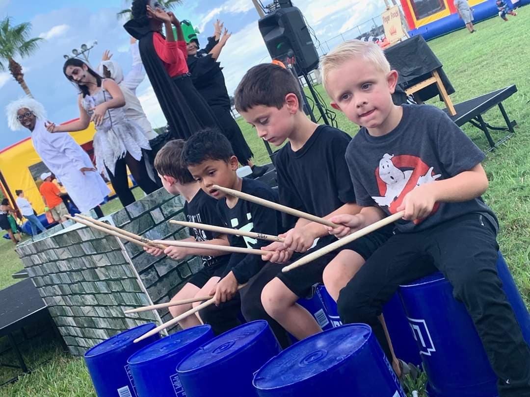 Rhythm Rage, a high-energy bucket-drumming class, is all the rage with students. (Courtesy OPMI)