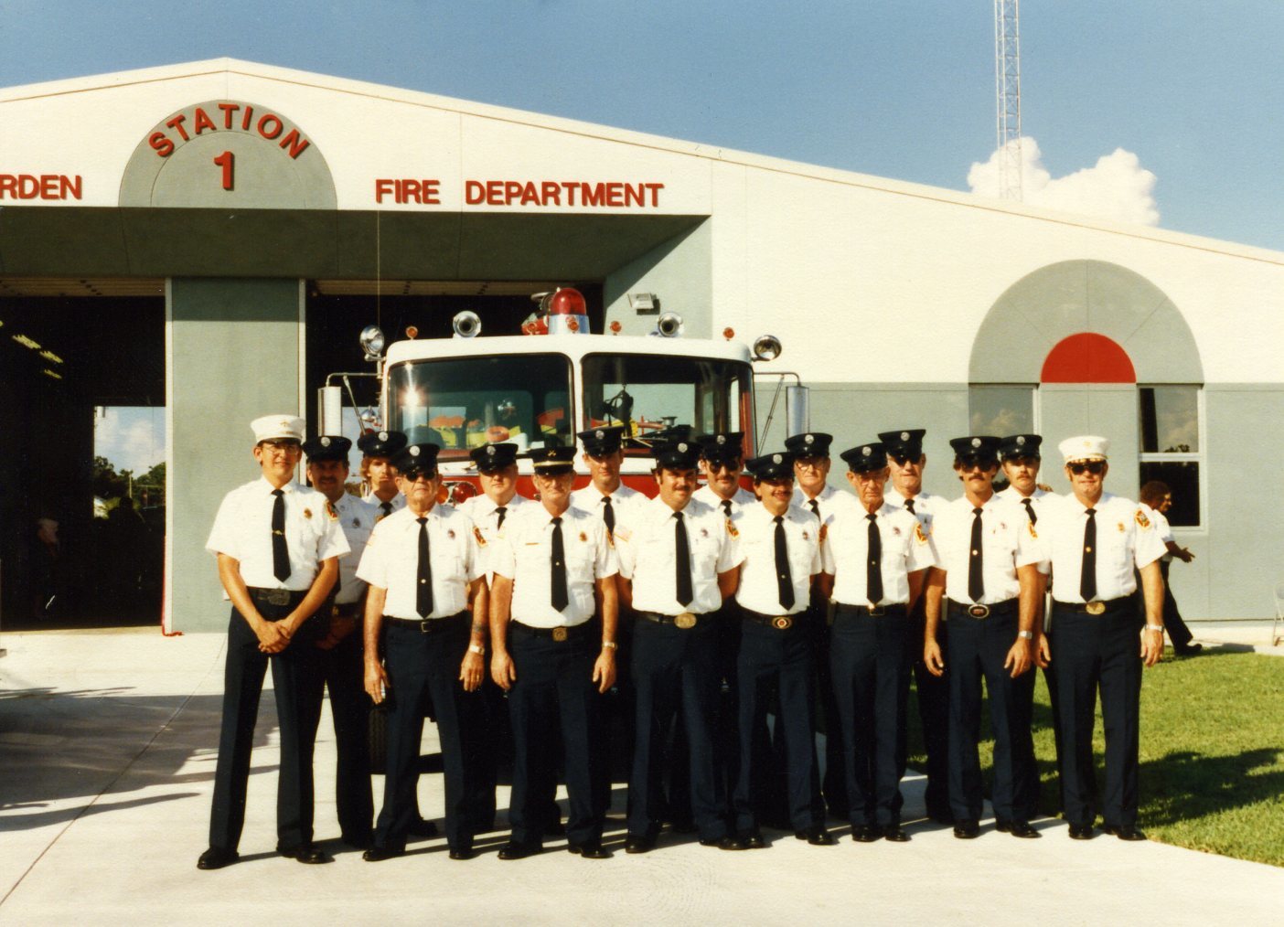 Then-Assistant Fire Chief Randy Dollar, far left, with the department.