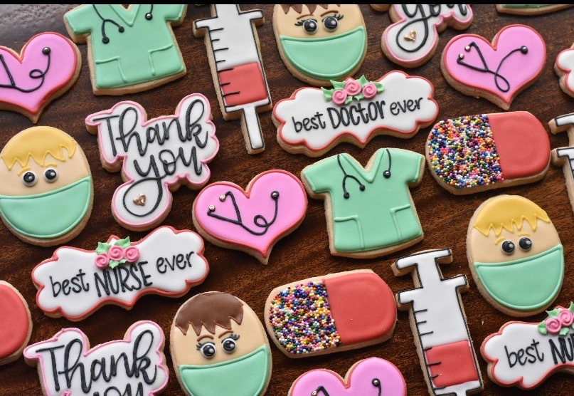 Ocoee-based LuBelle’s Cakes also created some cute cookies to thank doctors and nurses for their hard work. (Courtesy)