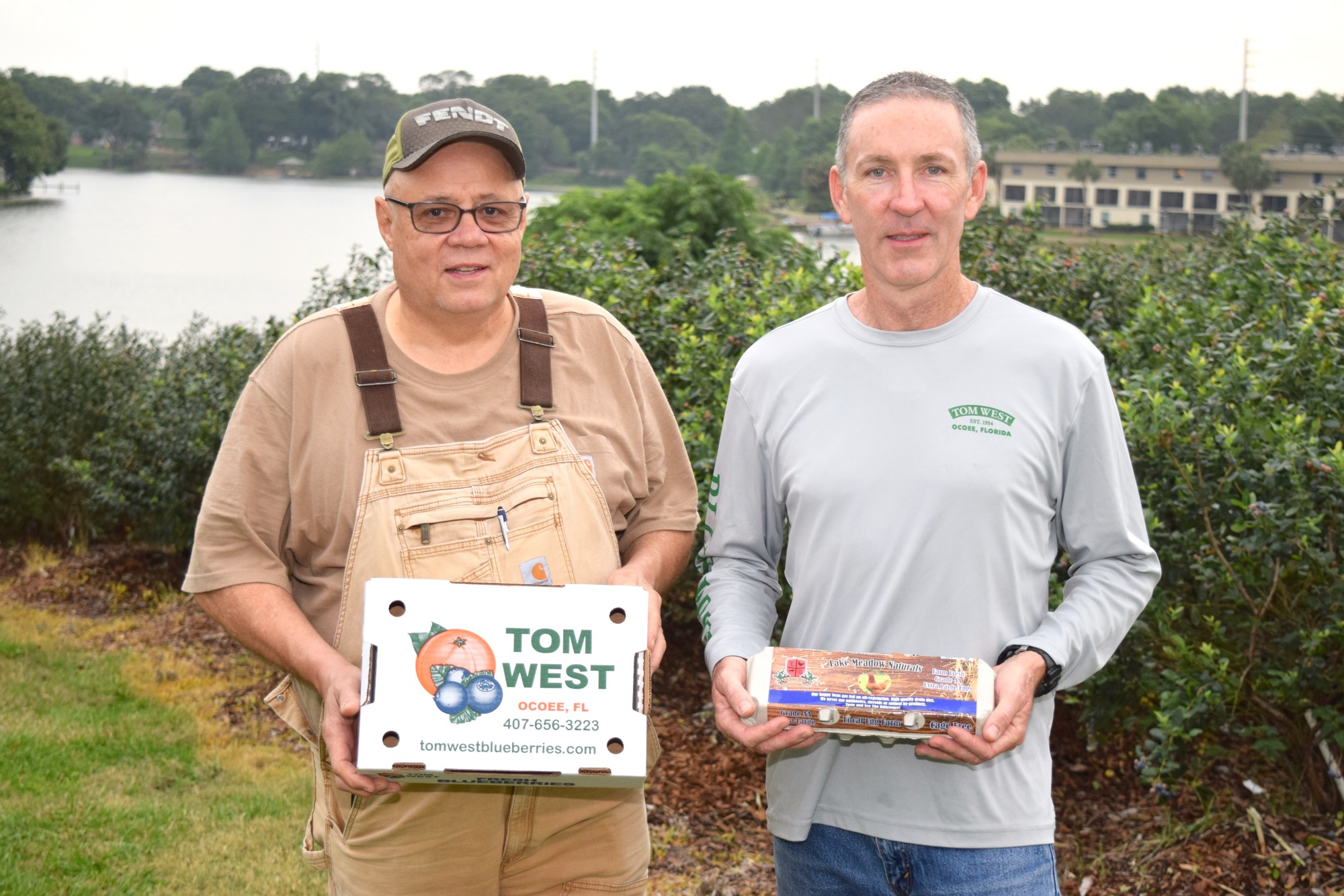 Dale Volkert, of Lake Meadow Naturals, and Scott West, of Tom West Blueberries, have partnered to sell each other’s products.  