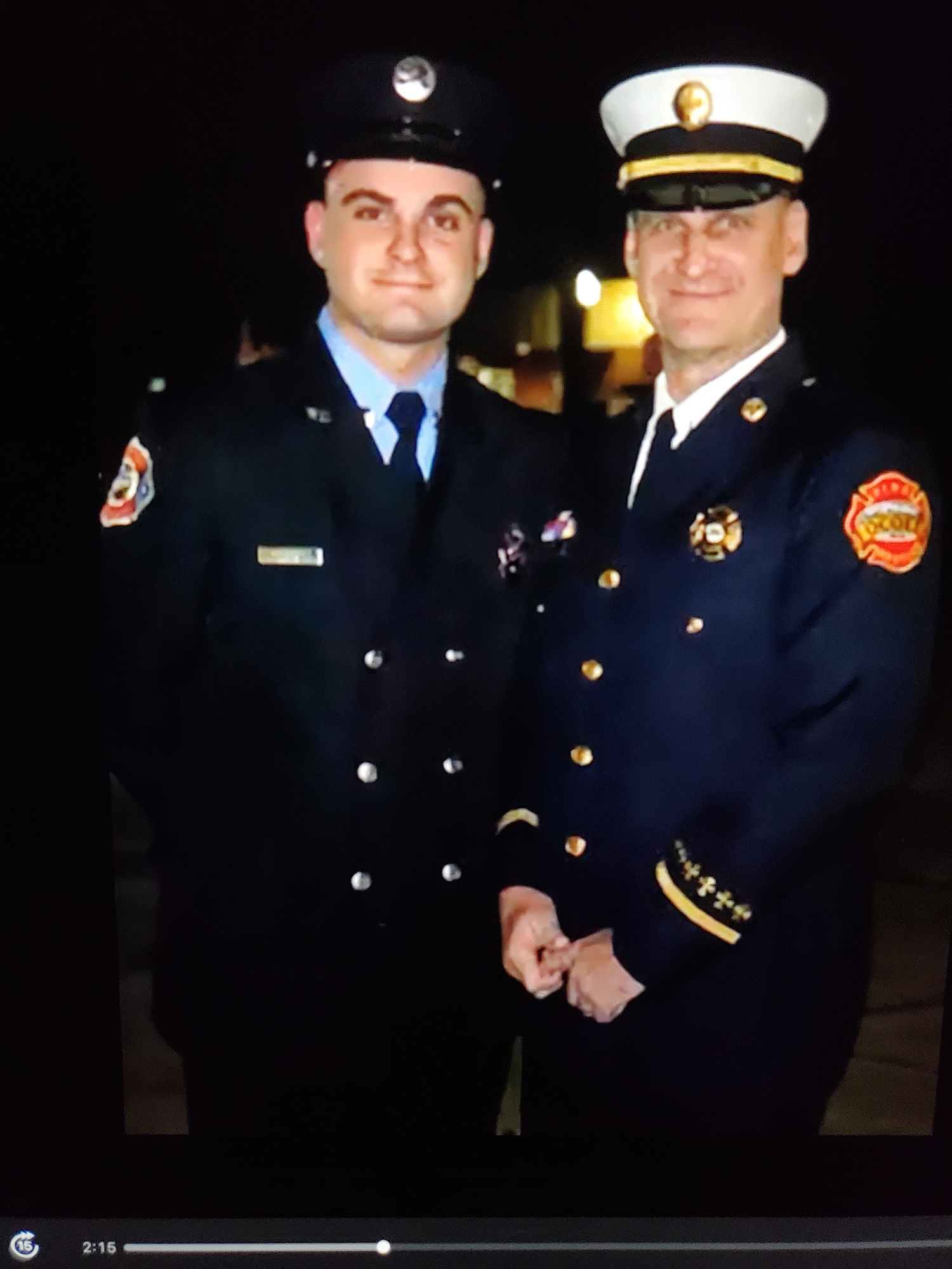 Joe Moy's son, Christopher, left, is a firefighter with the Winter Garden Fire Rescue Department.