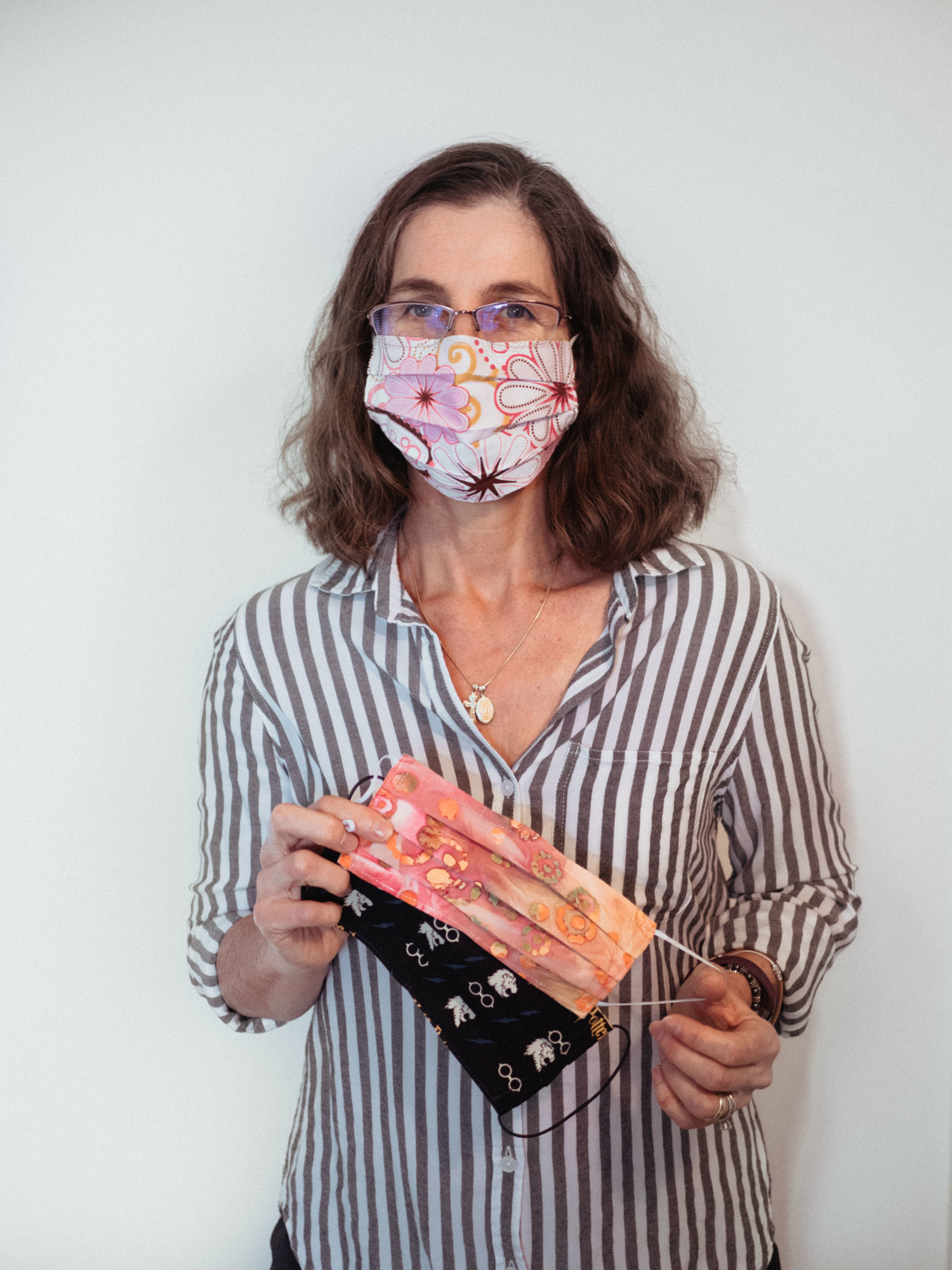 Dr. Ester Lincourt is using her sewing skills to create fabric face masks. Photo courtesy of Lincourt.