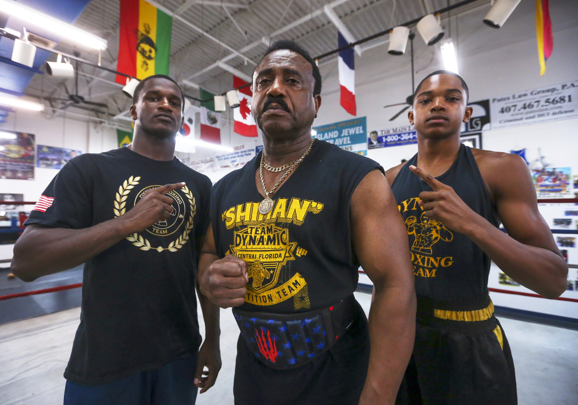 Robert Rene, center, and his sons Derrick Jackson, left, and Darrius Jackson, right, continue a fighting legacy that spans generations.