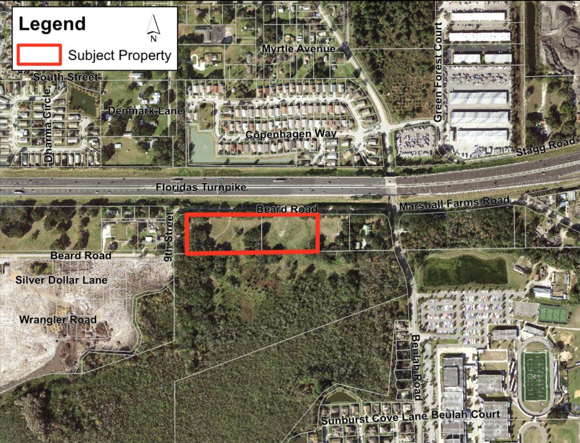 The storage facility will be located on roughly six acres off of Beard Road, right across from Florida’s Turnpike. (Courtesy)