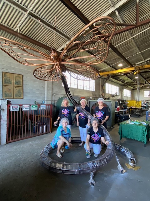 Bloom & Grow Garden Society’s latest project is the 10-foot-tall copper monarch butterfly sculpture that is a gift to the city and will be placed on Plant Street.