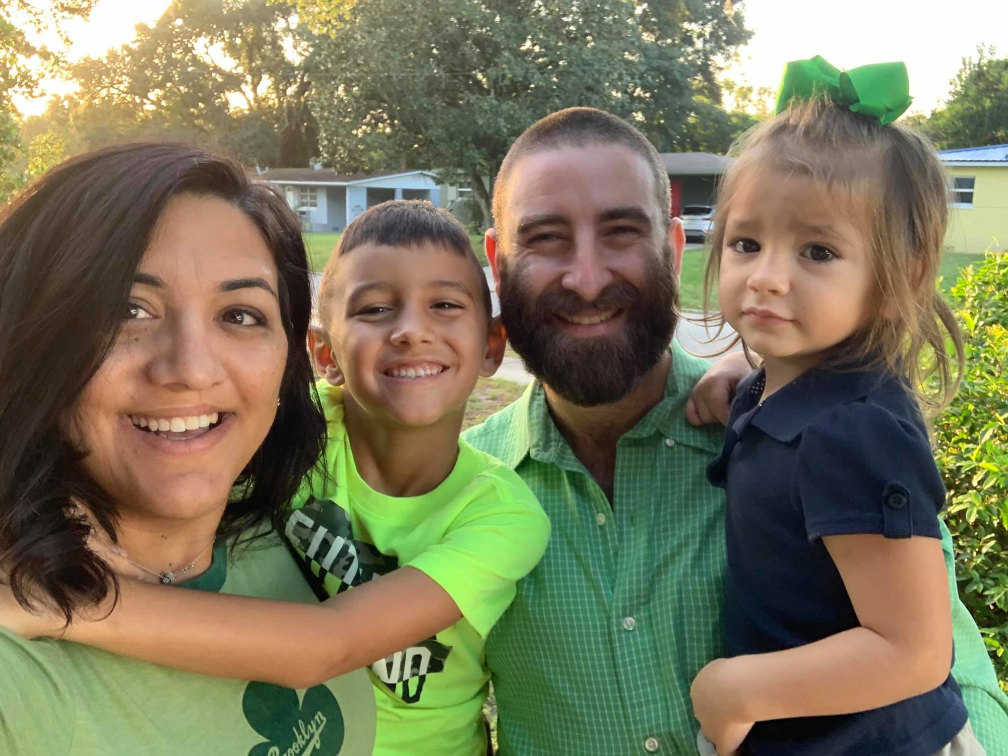 The Wilber family wore green in October for Phelan-McDermid Syndrome Awareness Day. (Courtesy Devin Wilber)