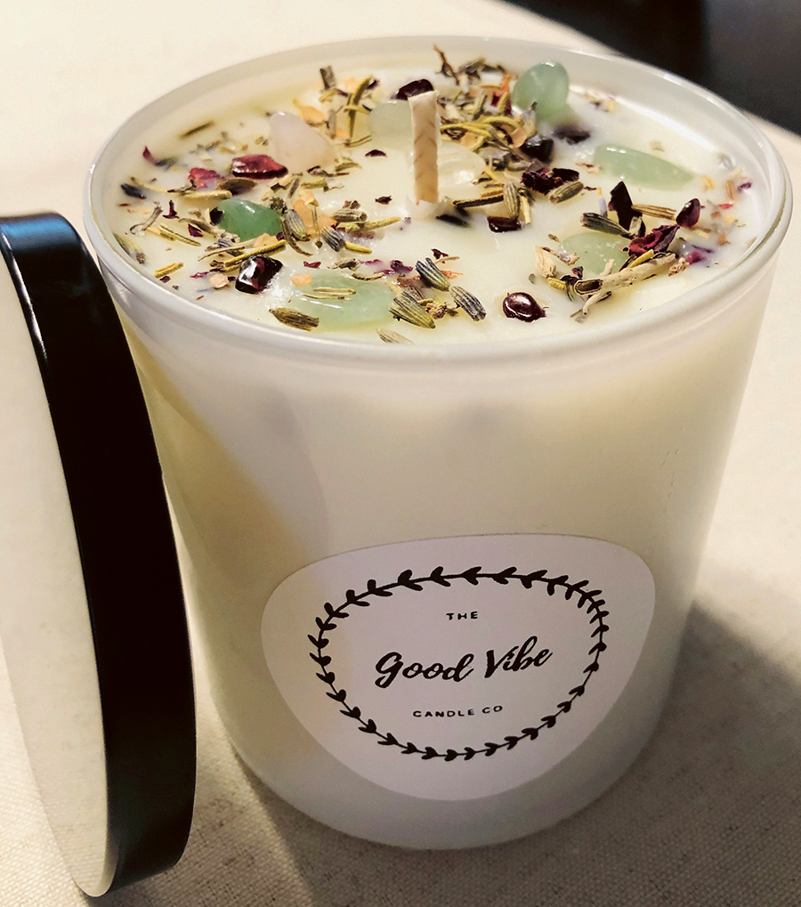Lauren DeSantis’ The Good Vibe Candle Company has helped get her through a tough year. (Courtesy photo)