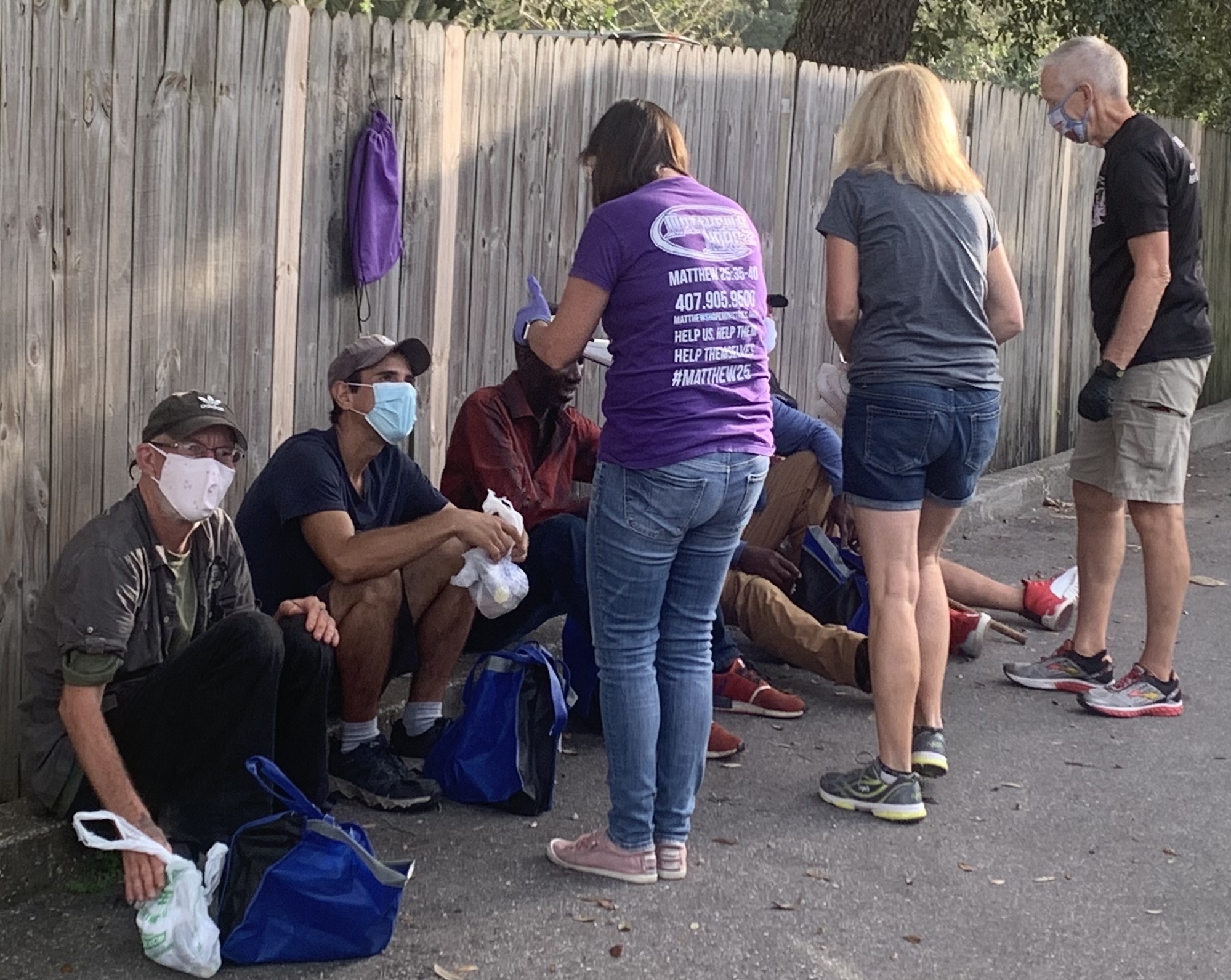 Matthew’s Hope staff and volunteers go into the woods and to the various homeless camps each Tuesday and Thursday to provide food, clothing and hygiene items; medical and mental health services; and more.
