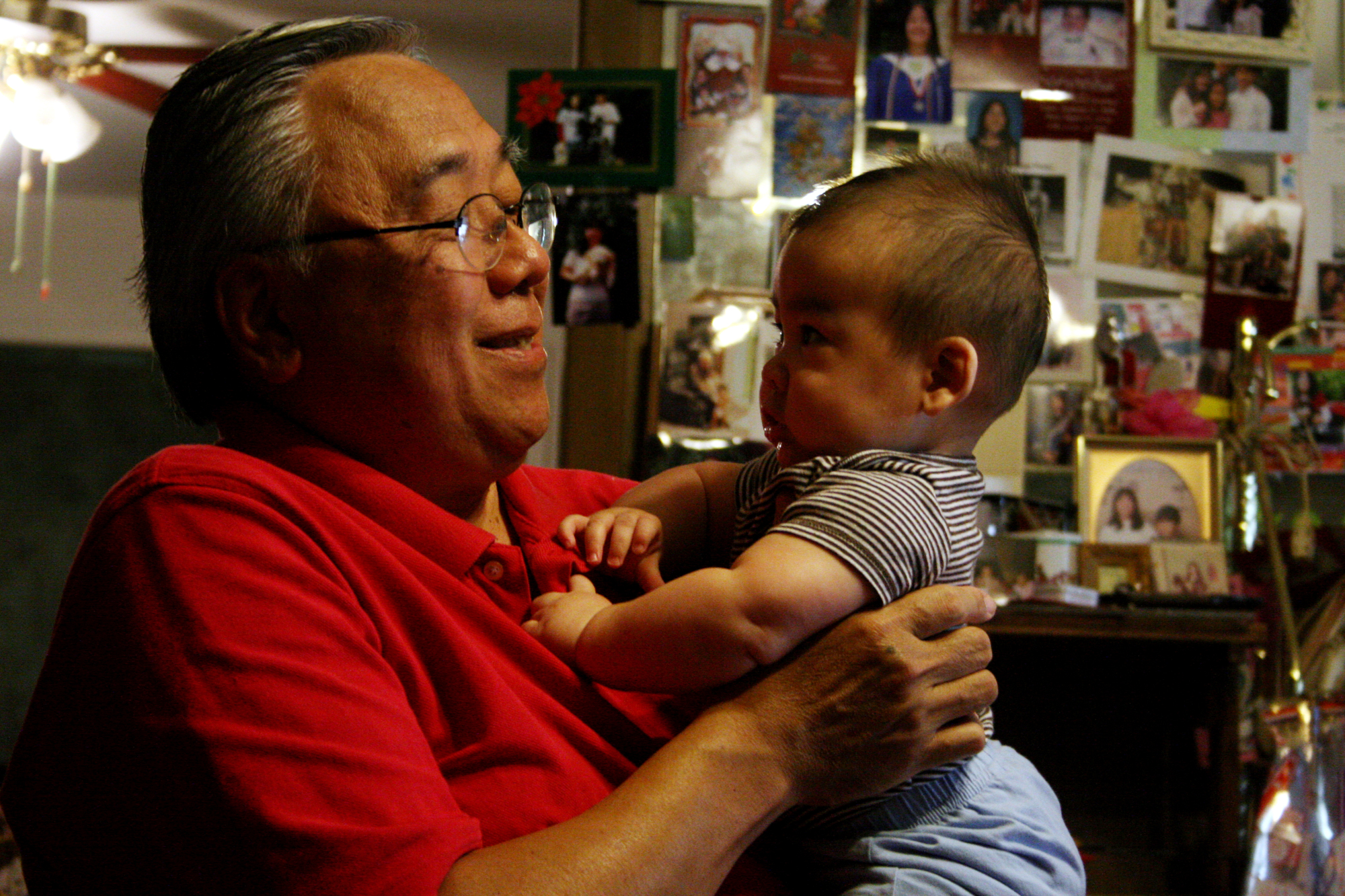 My dad and my son meeting for the first time, October 2008.