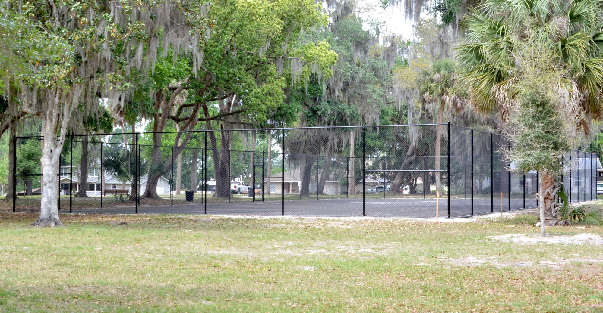 Some residents are upset about the new wrap-around fencing.