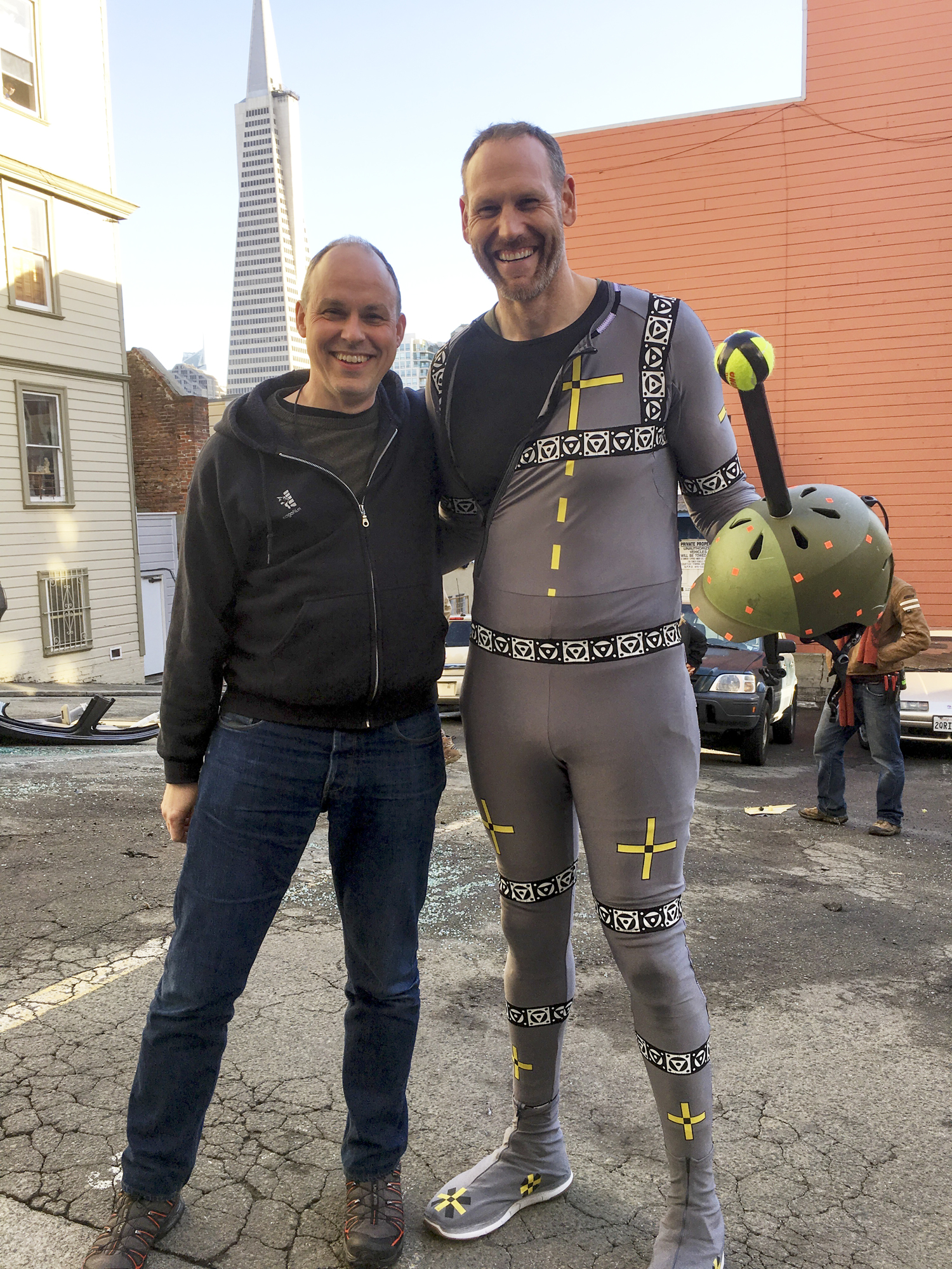 Keil Zepernick, right, performed motion-capture work in the “Venom” movie. (Courtesy photo)