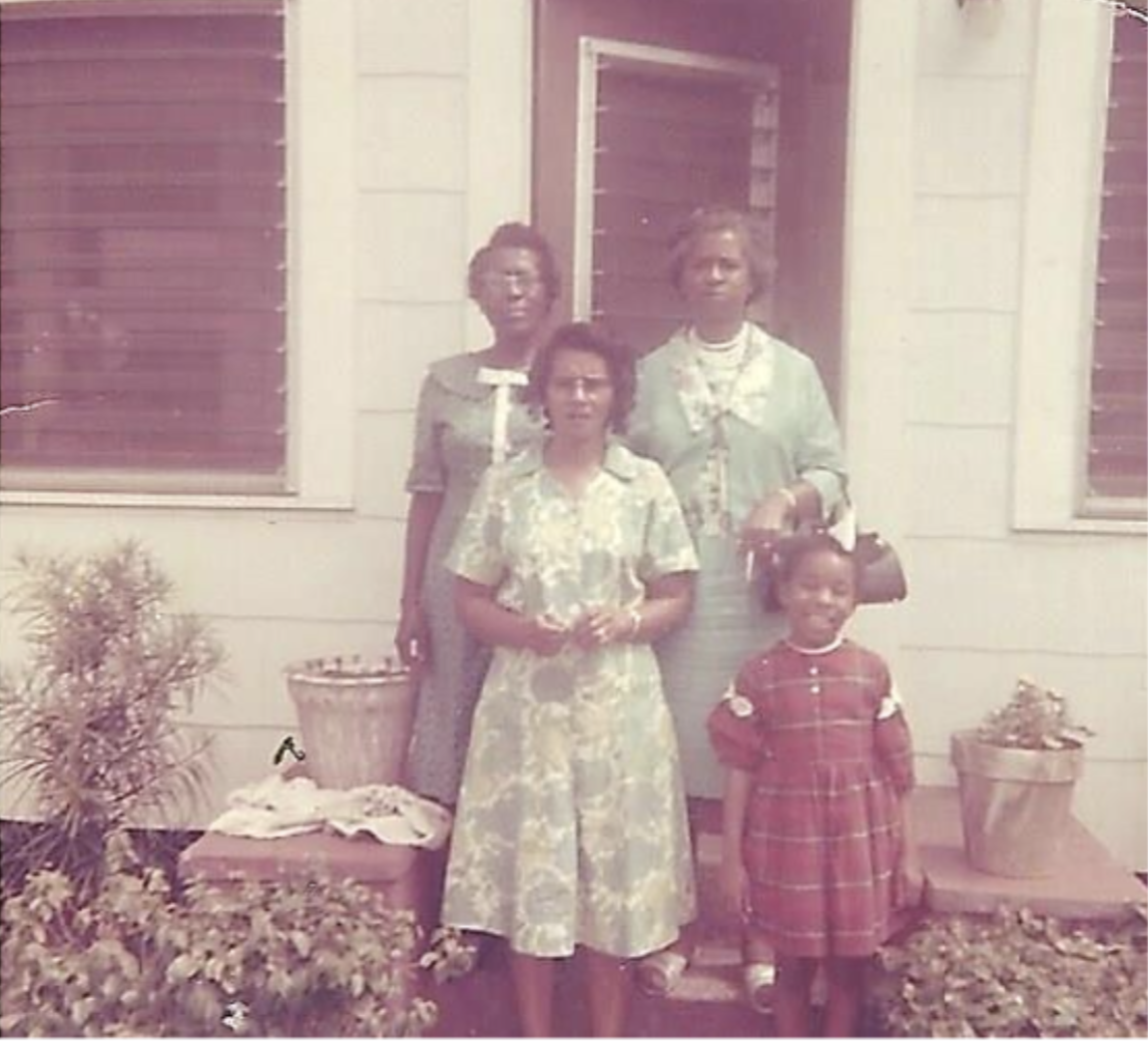 Sally Lofton with two of her sisters and a great-niece in the 1960s.