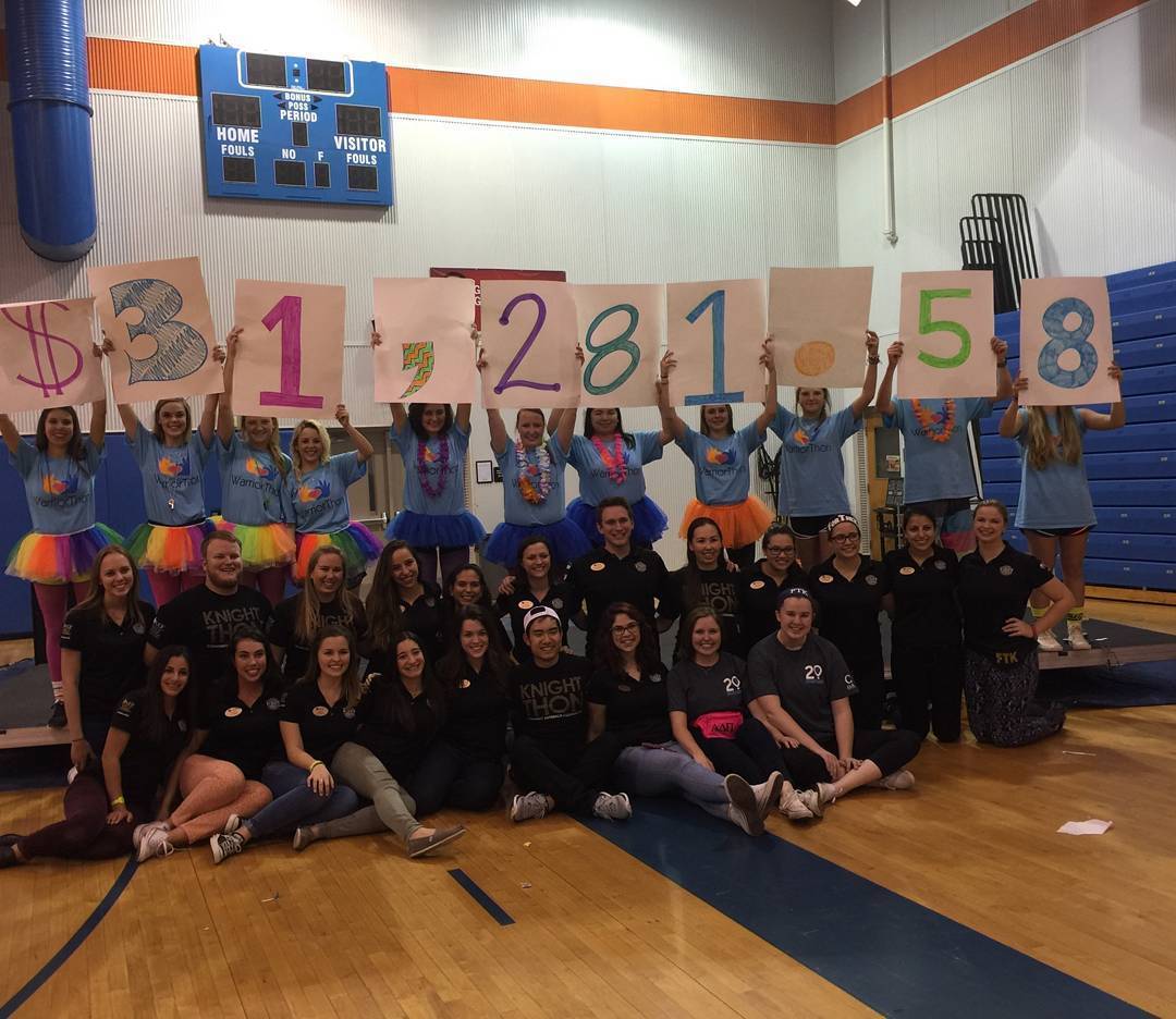 West Orange High students celebrated their total at a previous Warrior-thon.