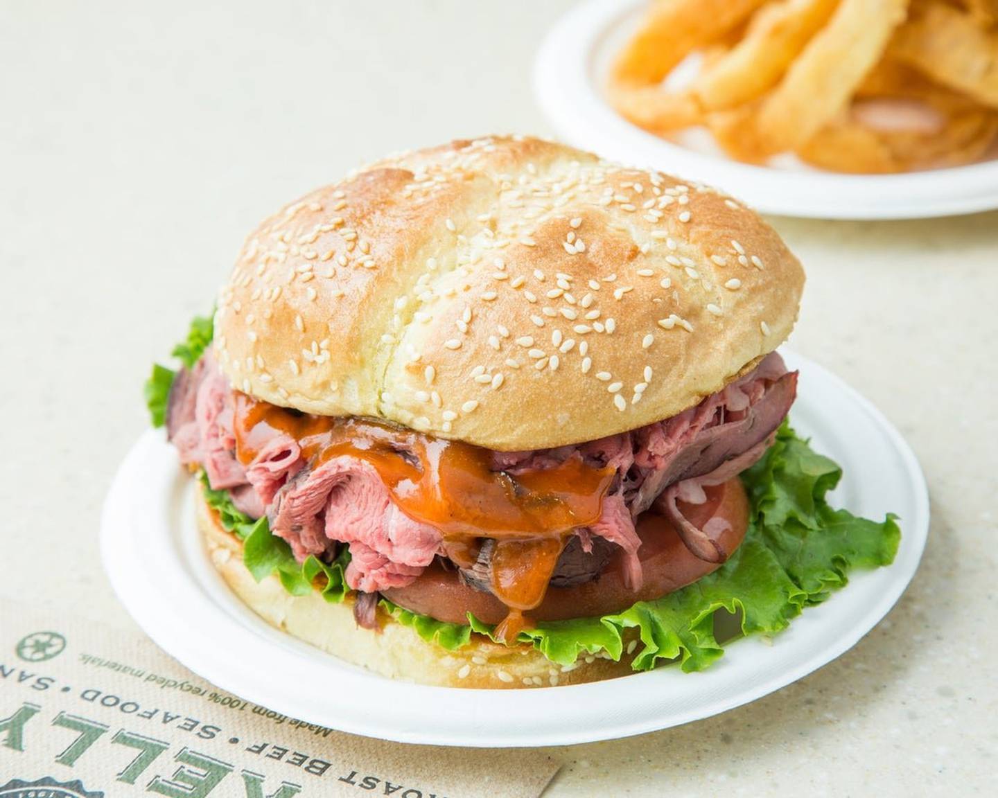 Kelly's signature item, the roast beef sandwich, is made with rare, slow-roasted beef, mayonnaise, barbecue sauce and American cheese.