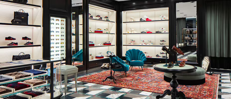 Inside a Gucci store, this one is in Santa Clara, California. (Gucci)