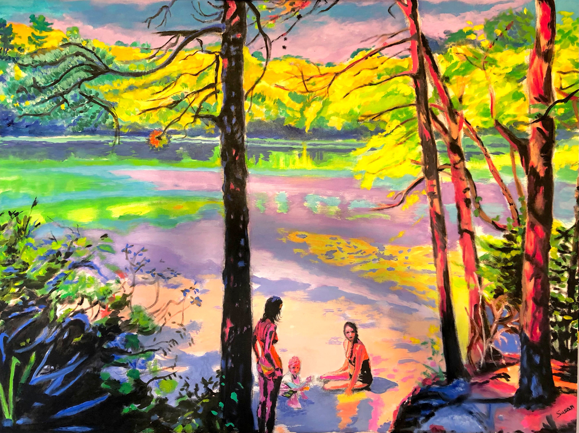 Bathers at Eagle Pond by Susan Stewart is one of the entries in the exhibit at Art Center Sarasota. (Courtesy photo)