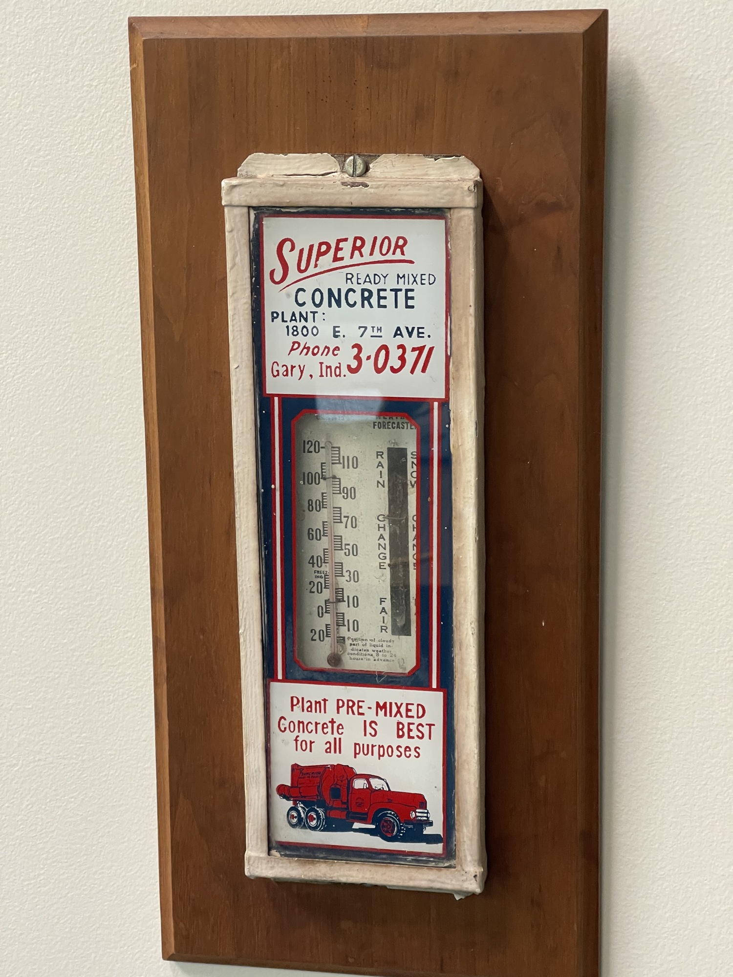 Company memorabilia includes a thermostat.