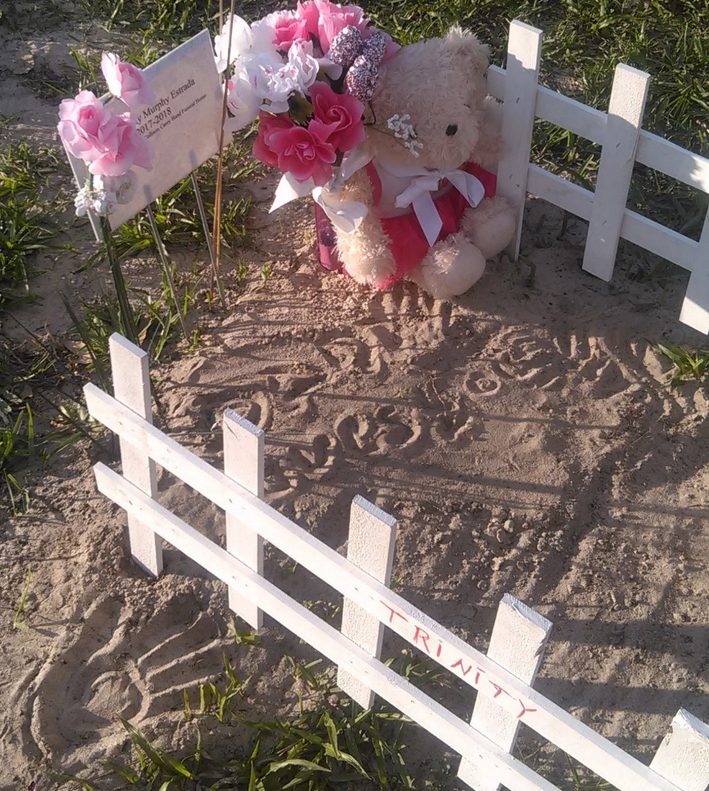 The family has set up a GoFundMe account to raise money for a proper headstone for their baby girl.
