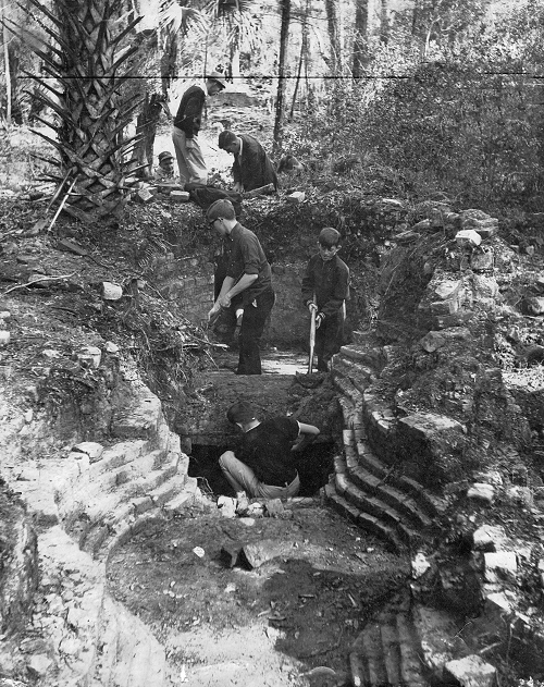Archaeological remains of St. Joseph’s Plantation being documented by scouts in the 1960s. The location is now the site of ABC Fine Wine & Spirits. Courtesy photo