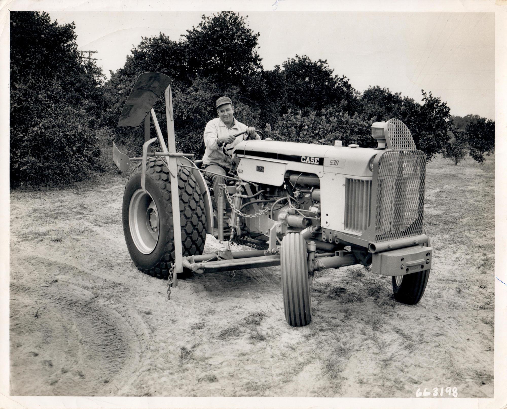 Carlos Watson tested every tractor that came through the doors of Pounds Motor Company in downtown Winter Garden, including this Case 530 tractor and Pounds Young Tree Unbanker.