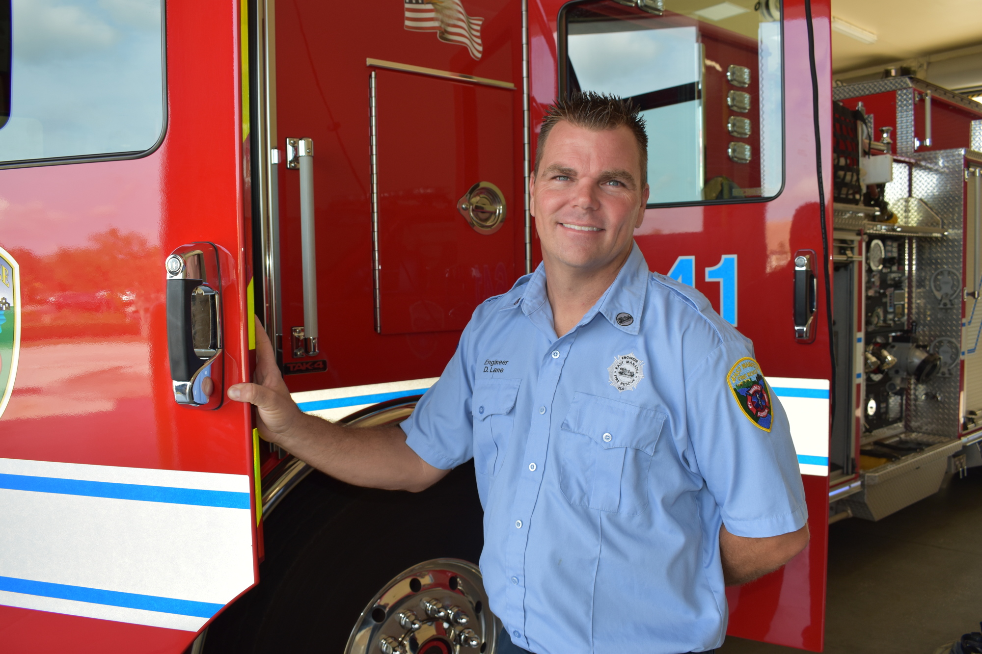 Daniel Lane received the Lifesaving Award from the East Manatee Fire Rescue in April.
