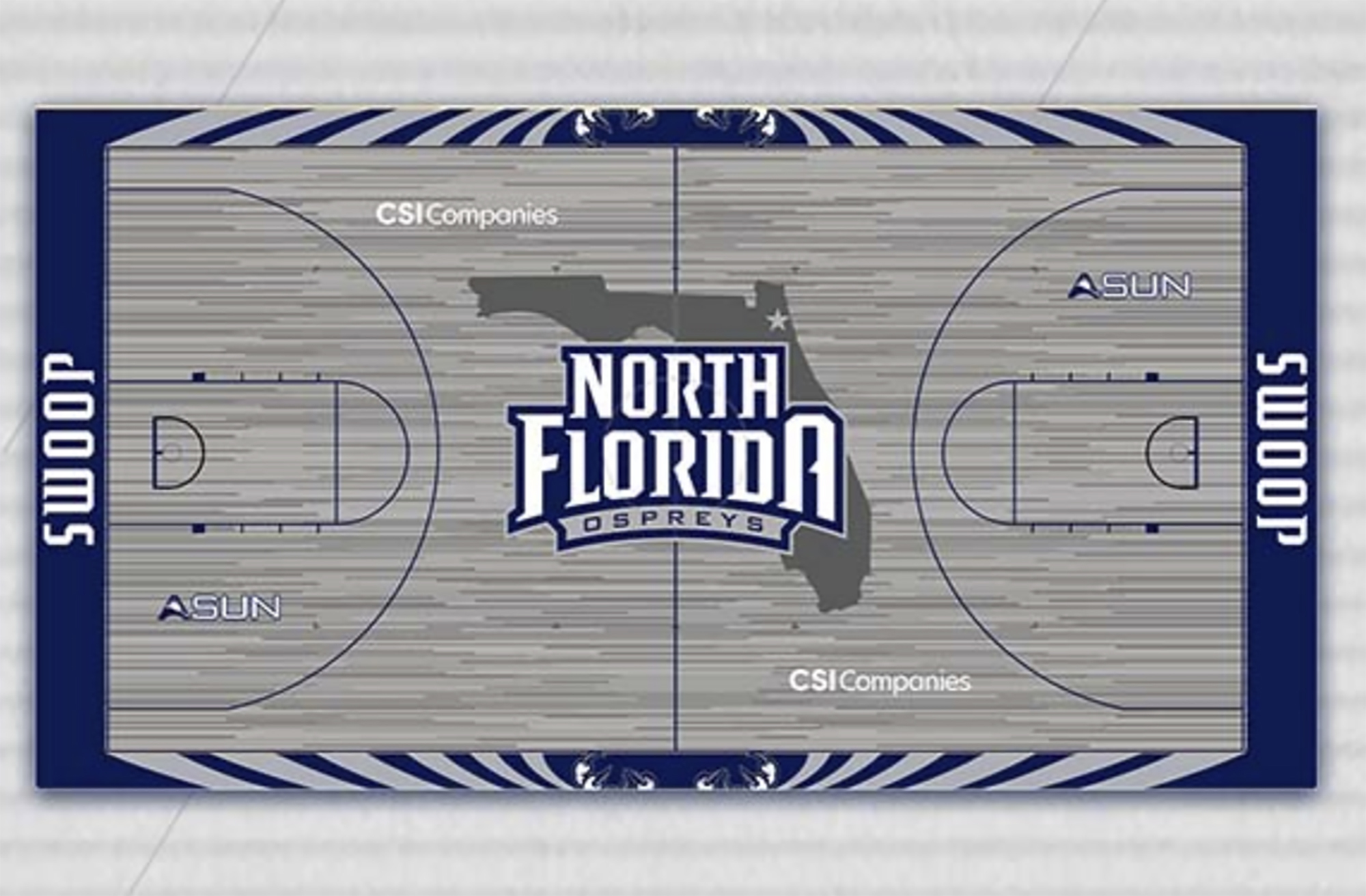 A new floor at UNF Arena is part of the partnership deal with CSI Companies.