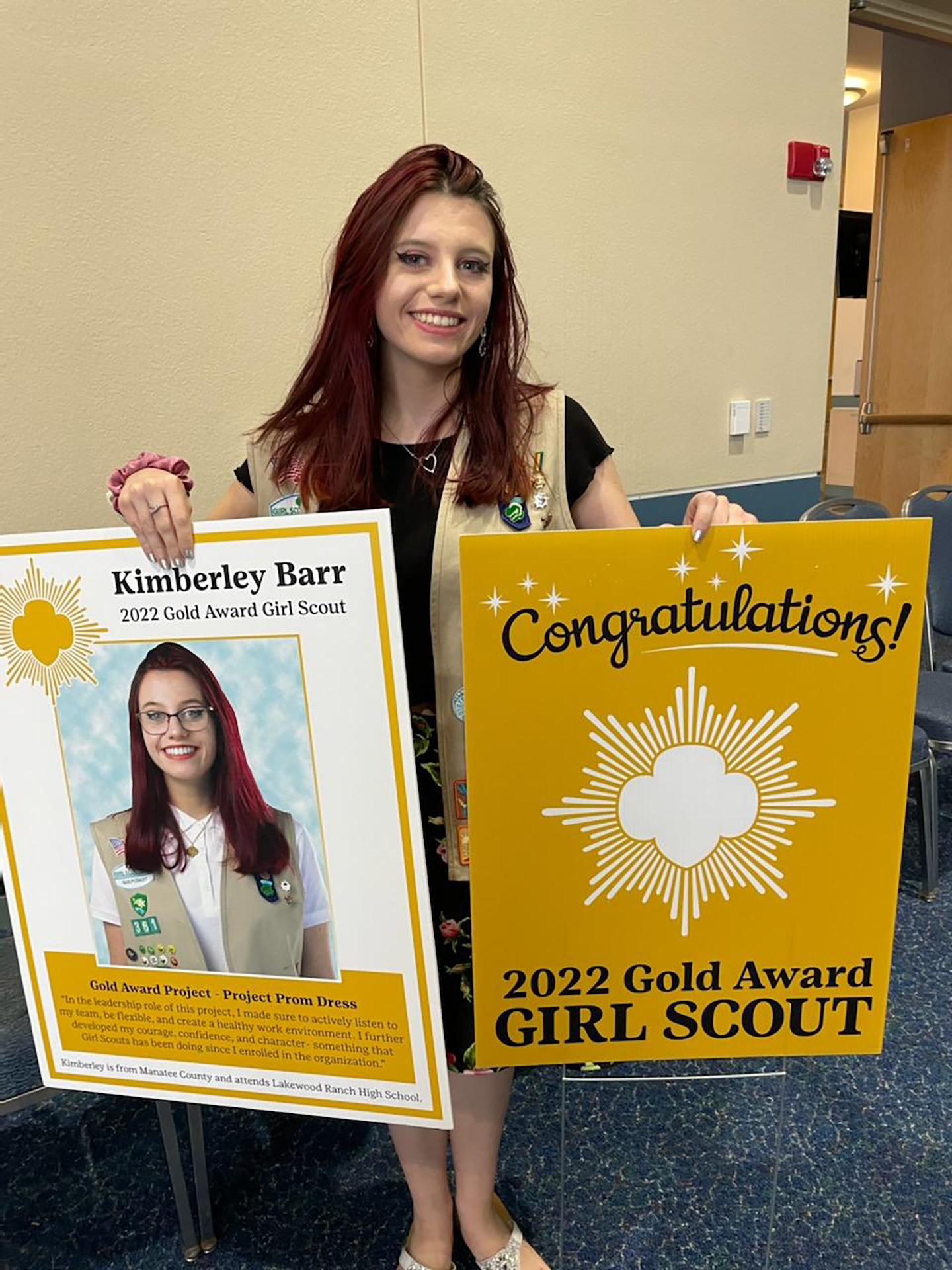 Myakka City's Kimberley Barr earns her Girl Scout Gold Award for her project, Project Prom Dress, which gave free prom attire to high school girls. Courtesy photo.