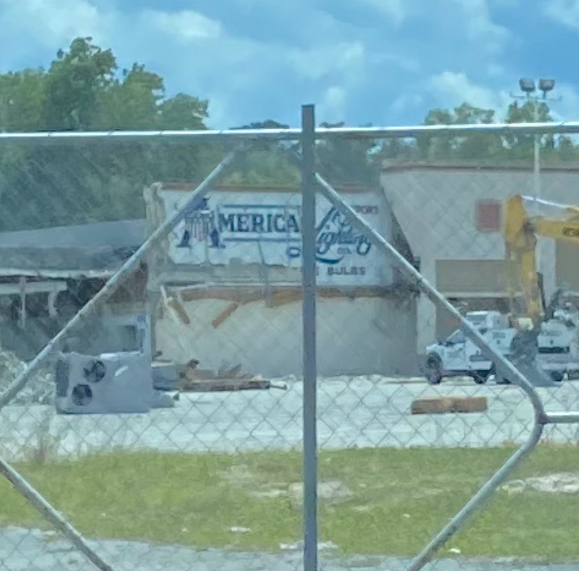 The American Import Lighting sign could be seen during demolition of Southgate Plaza along Beach Boulevard. It was the store’s second home before moving about 7.5 miles east to 11840 Beach Blvd.