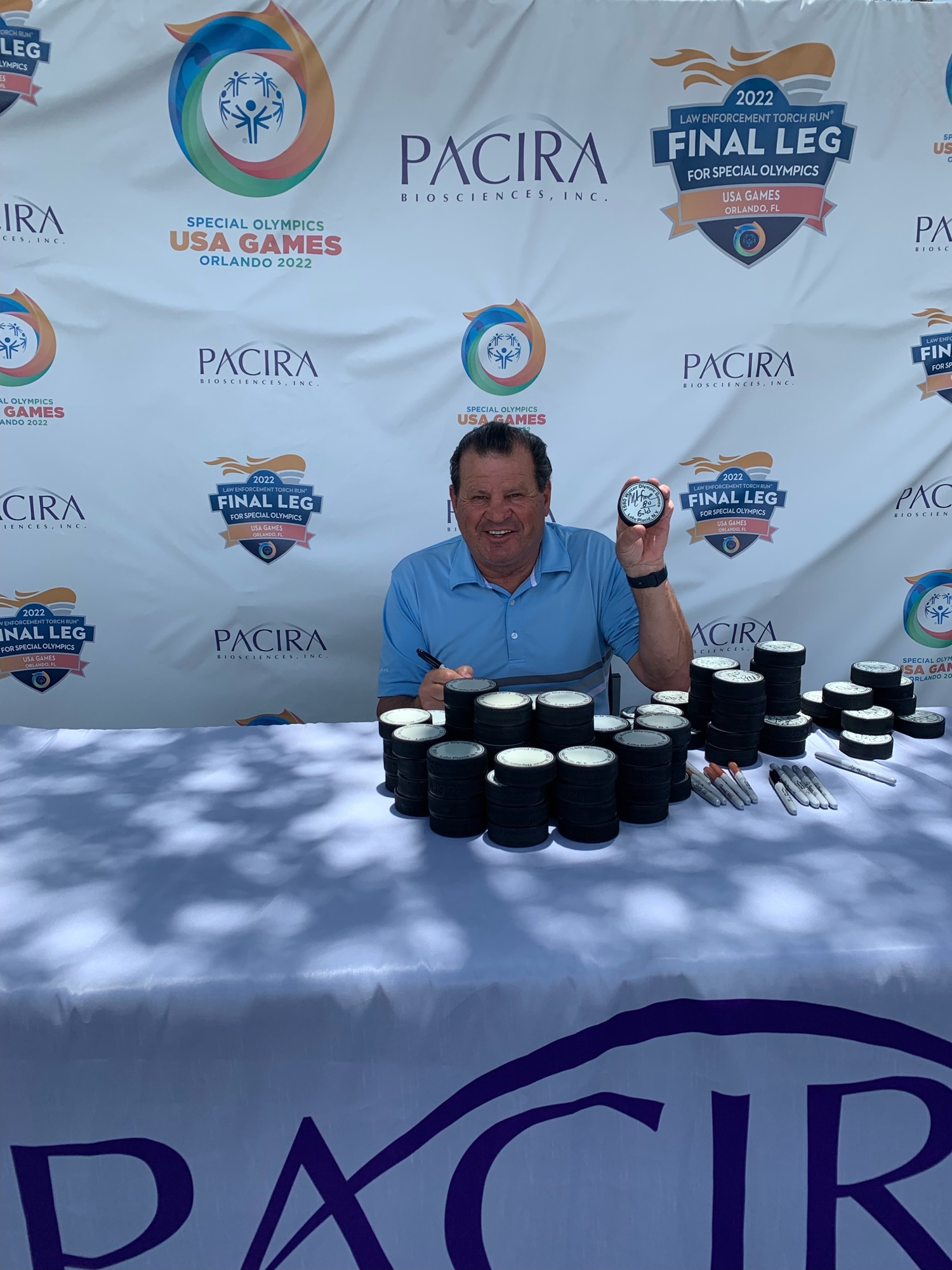 Courtesy. Mike Eruzione was recently in Tampa for a ceremony for the Special Olympics.