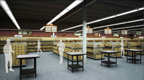 Special to the Daily Record: An interior rendering of Jacksonville’s Rockler Woodworking and Hardware store.