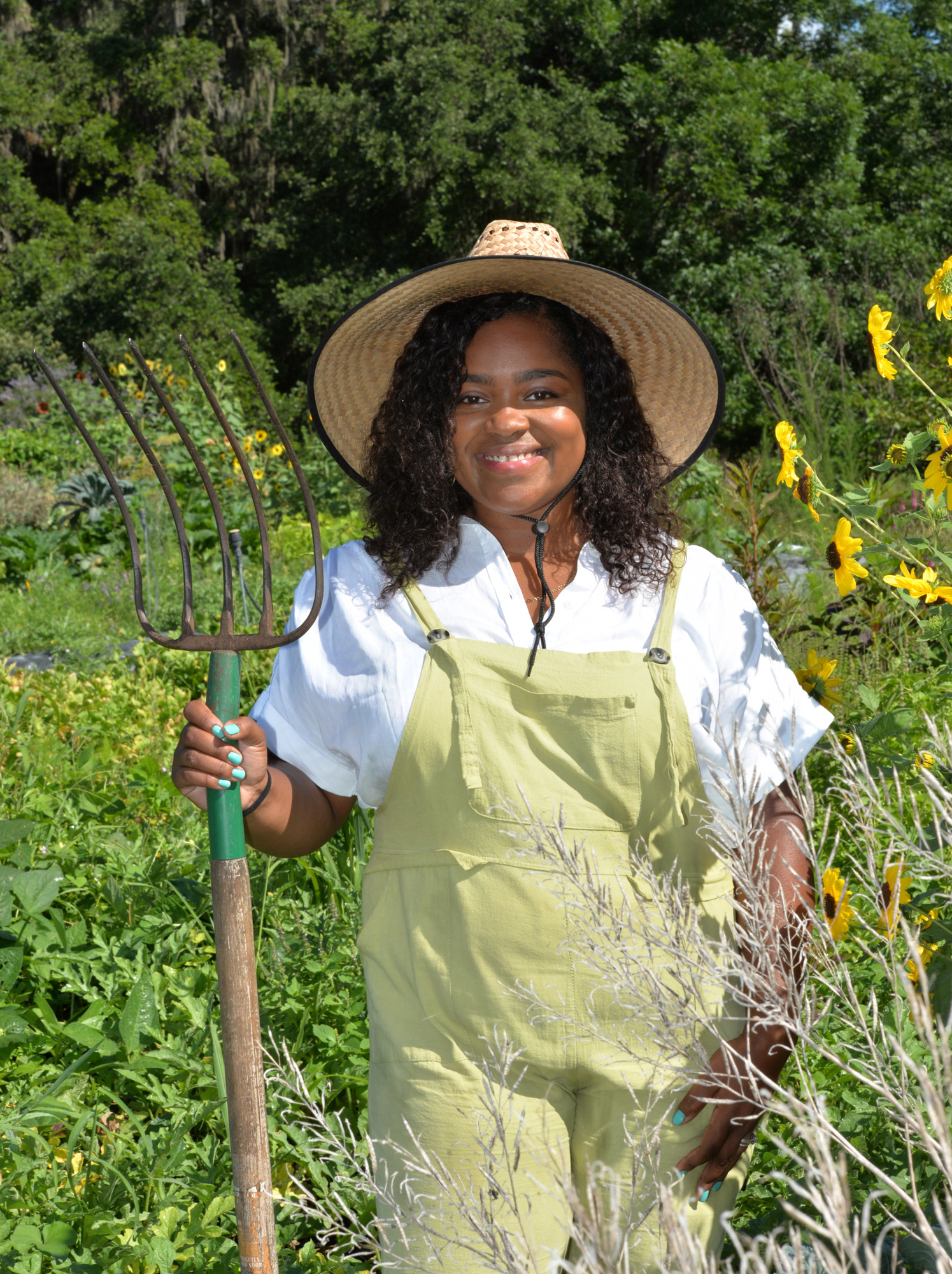 Photo by Dede Smith: Ashantae Green, the owner of Green Legacy Farm.