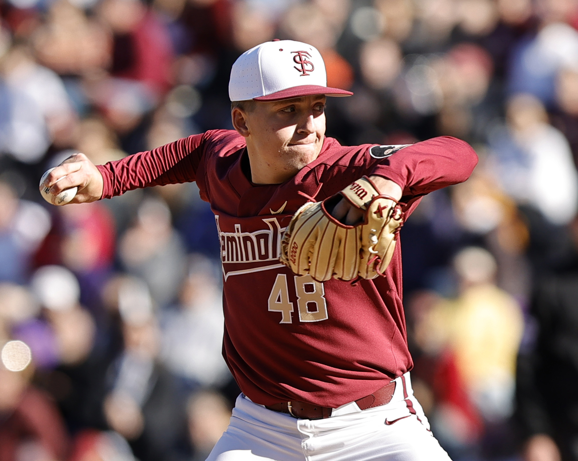 Sarasota Sailors alum Conner Whittaker, who just finished his freshman season at Florida State, held a 2.48 ERA over 36.1 innings in 2022. (Photo courtesy of FSU Athletics)