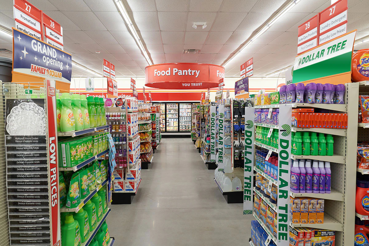 The interior of a combo Family Dollar and Dollar Tree store. (Family Dollar)