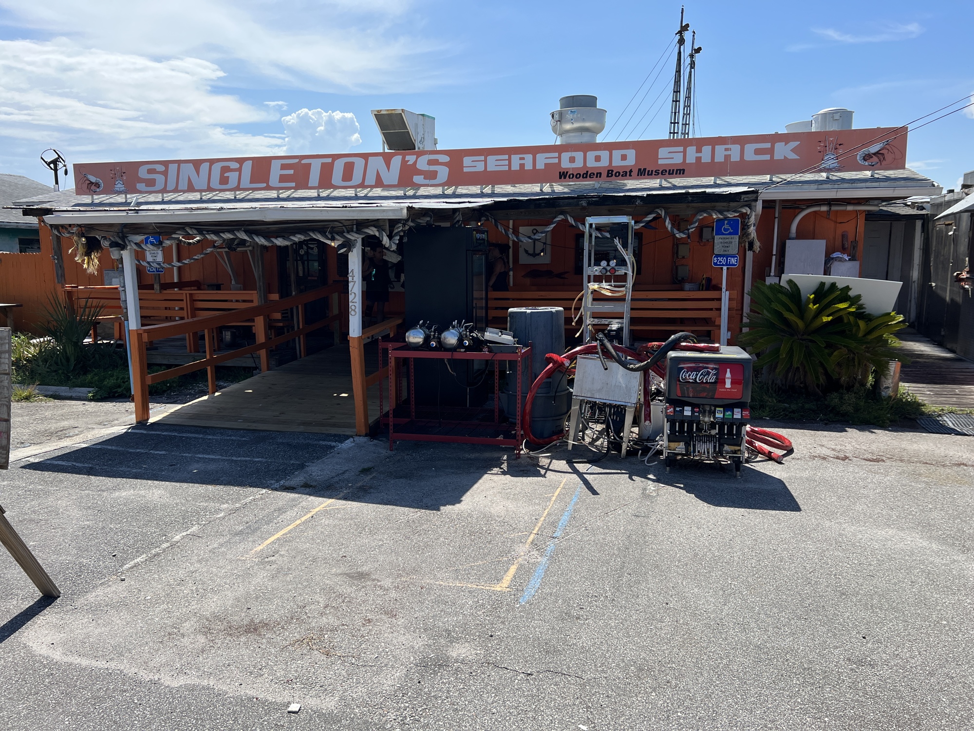 Singleton’s Seafood Shack at 4728 Ocean St., next to the Mayport Ferry.