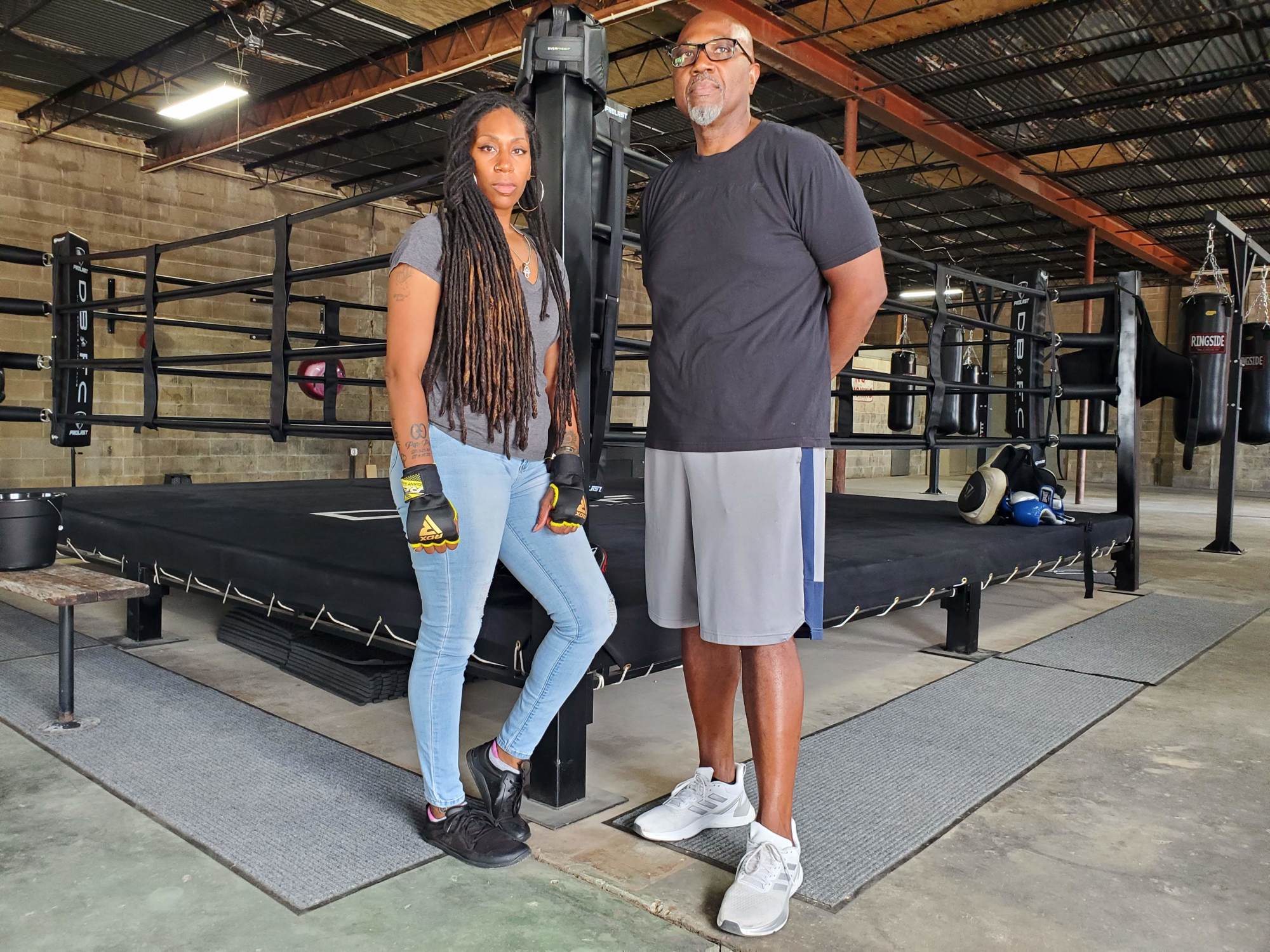 Ellis McGhee and Keyana Guion at  Duval Boxing and Fitness Club.