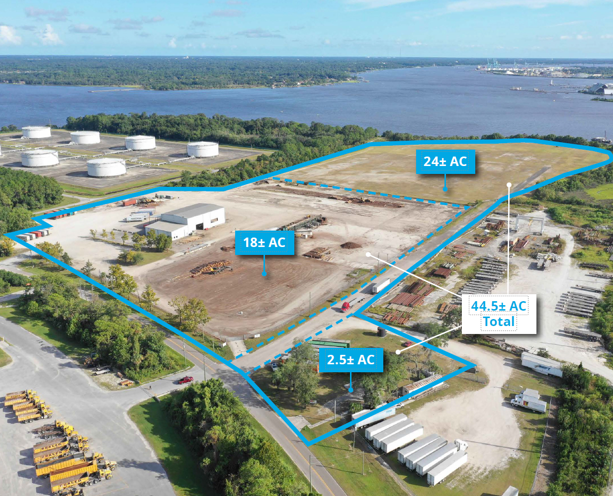 The BG Capital project is along  Somers Road. The 24-acre property along the St. Johns River is not part of the project.