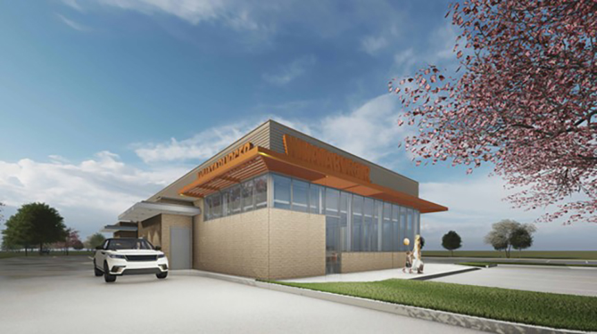 The design described as a “prototypical Whataburger fast food restaurant with drive-through.”