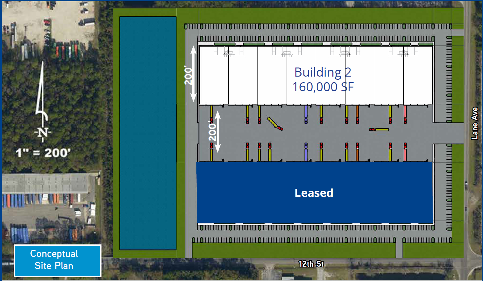 The site plan for Lane Industrial Park.