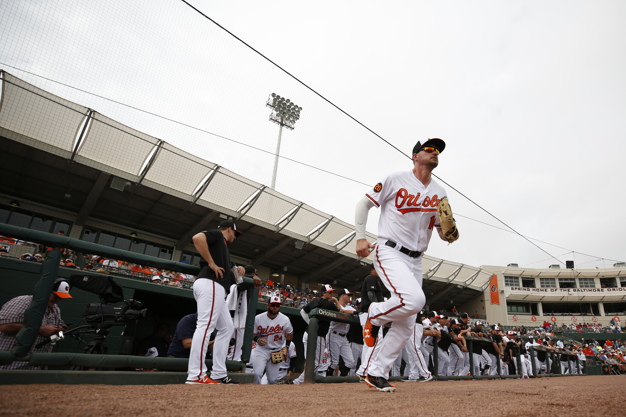 Trey Mancini, seen taking the field during the 2020 Spring Training season, has been with Baltimore through the dregs of recent seasons and remained a bright sport. (Photo courtesy of Todd Olszewski/Baltimore Orioles)